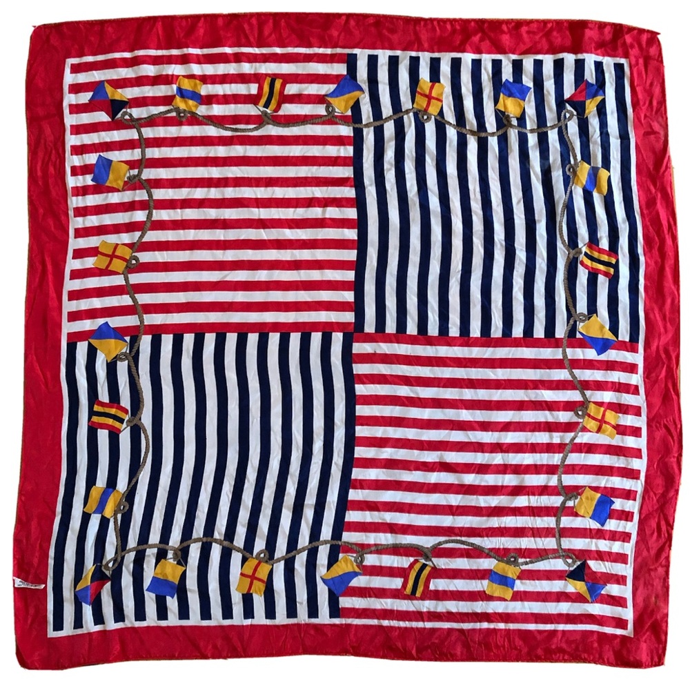 Vintage Nautical 100% Silk Scarf by Nordstrom